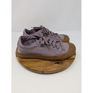 Puma Capri Metallic Womens Sneakes Sz 7‎ Elderberry Purple Leather Tennis Shoes